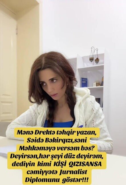 Səidə Bəkirqızı indi də psixoloqla QALMAQALDA: "Kişi qızısansa, jurnalist diplomunu göstər!" - FOTO
