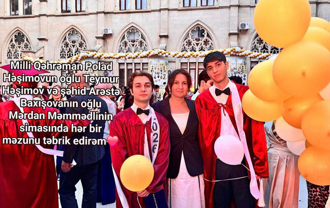 Polad Həşimovun oğlu da məzun oldu - Foto