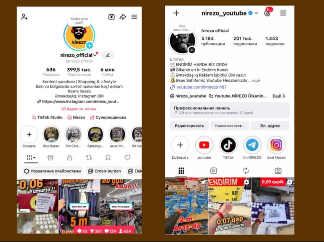 Nirezo Official Azərbaycanın tanınmış endirim bloqu