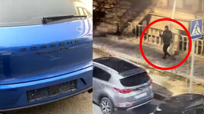 Bakıda "Porsche"-nin dövlət nömrə nişanını oğurlayan şəxslər saxlanılıblar - FOTO