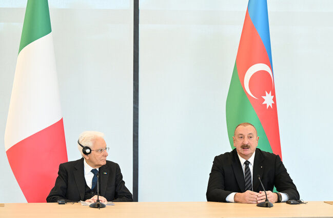 İlham Əliyev xanımı və İtaliya Prezidenti ilə açılışda - Fotolar
