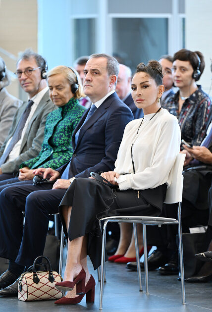 İlham Əliyev xanımı və İtaliya Prezidenti ilə açılışda - Fotolar