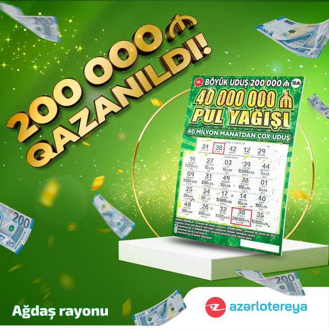 Azərbaycan ani lotereyaları tarixində ən böyük uduş - 200.000 manat qazanıldı