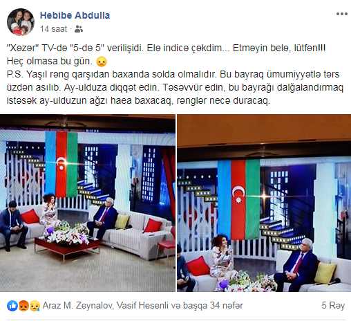Aparıcı Zaurdan bayrağa qarşı hörmətsizlik - Fotolar
