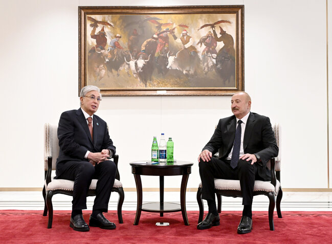 Azərbaycan və Qazaxıstan prezidentlərinin Bişkekdə görüşü olub