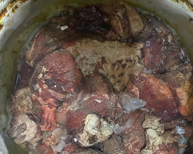 Bu şadlıq sarayında istehlaka yararsız ətlər aşkarlandı - Fotolar