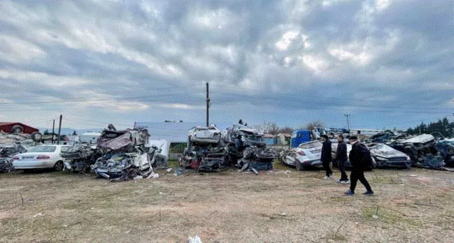 Dağıntılardan çıxarılan avtomobillərin son halı - FOTOLAR