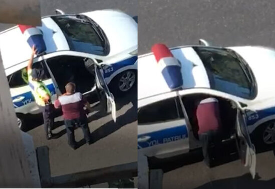 Bakıda sürücü yol polisinə rüşvət verib? - RƏSMİ