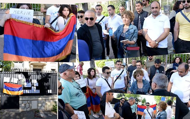 Etirazçılar Serj Sarkisyanı belə tapdaladı - VİDEO