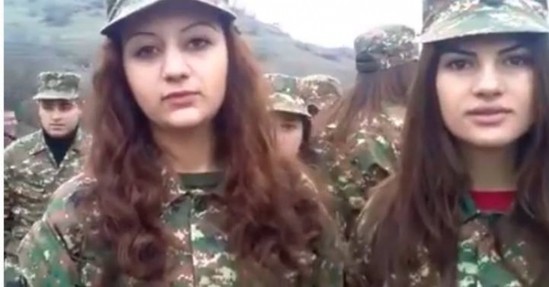 Ermənistan ordusunun ehtiraslı qız əsgərləri - FOTOLAR