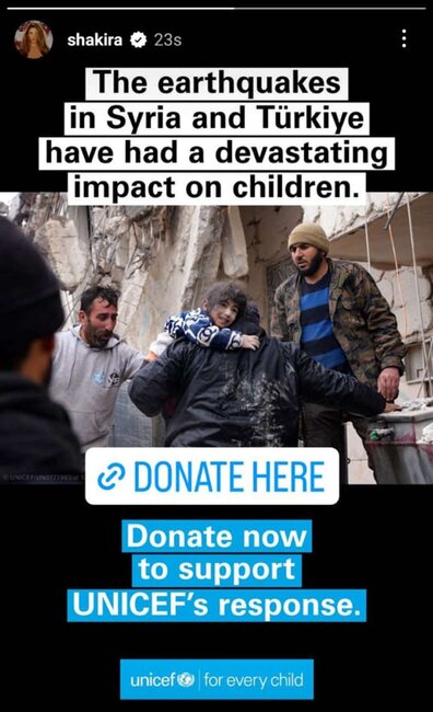 Şakira da Türkiyə üçün yardım istədi