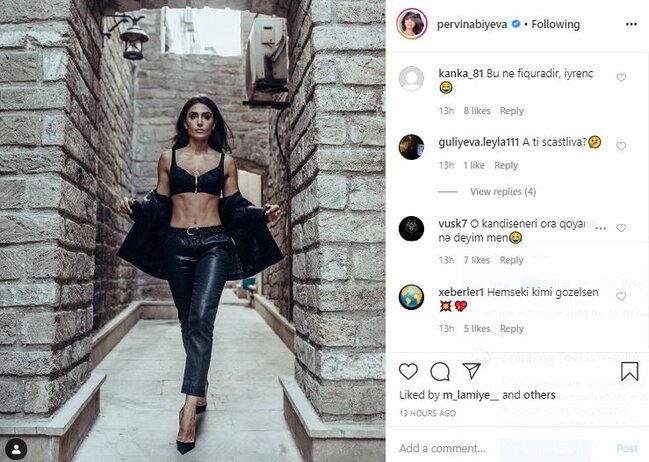 Pərvin yarıçılpaq fotosunu paylaşdı yenə tənqid atəşinə tutuldu - FOTO