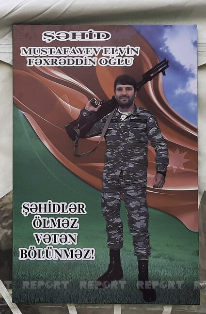 Şəhid Elvin Mustafayev dəfn edildi - FOTO