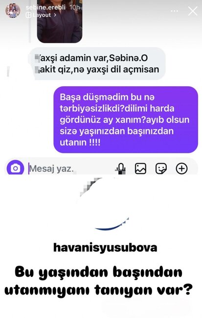 İzləyicisinin ona yazdığı mesajları yayımlayıb hədələdi