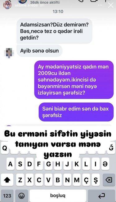 İzləyicisinin ona yazdığı mesajları yayımlayıb hədələdi