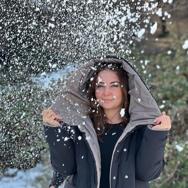 Məşhurlar qar içində - FOTOLAR