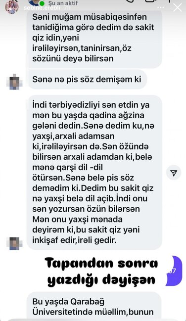İzləyicisinin ona yazdığı mesajları yayımlayıb hədələdi