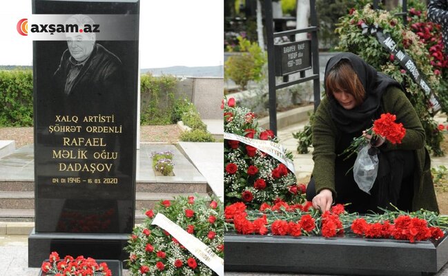 Ailəsi Rafael Dadaşovun məzarında - Fotolar