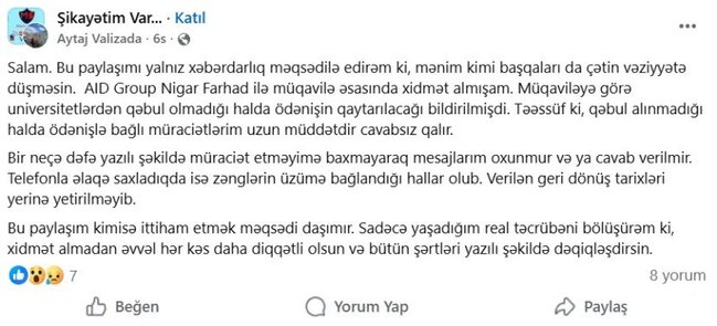 Nigar Fərhadla bağlı daha bir QALMAQAL
