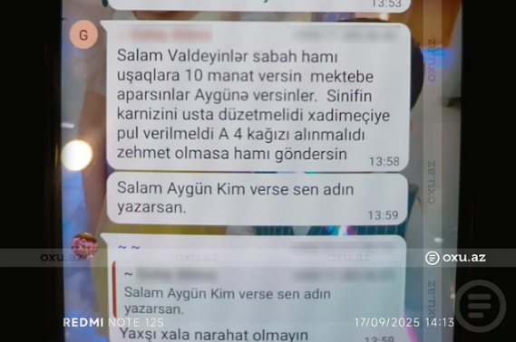 Gülanə Əliyevanın rəhbəri olduğu 250 saylı məktəbdə niyə pul yığılır?