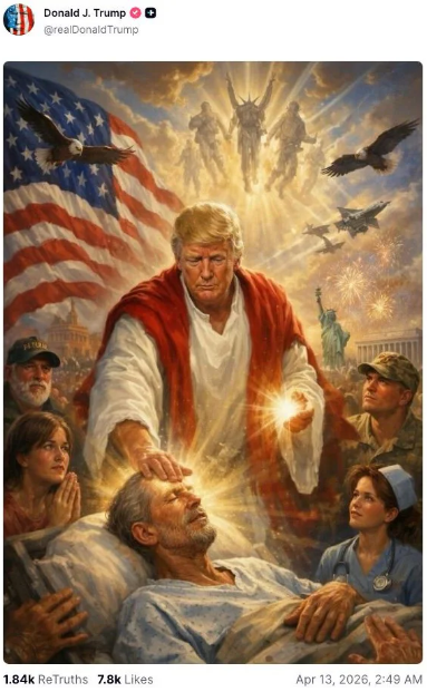 Tramp sosial mediada özünü İsa peyğəmbərlə müqayisə edib