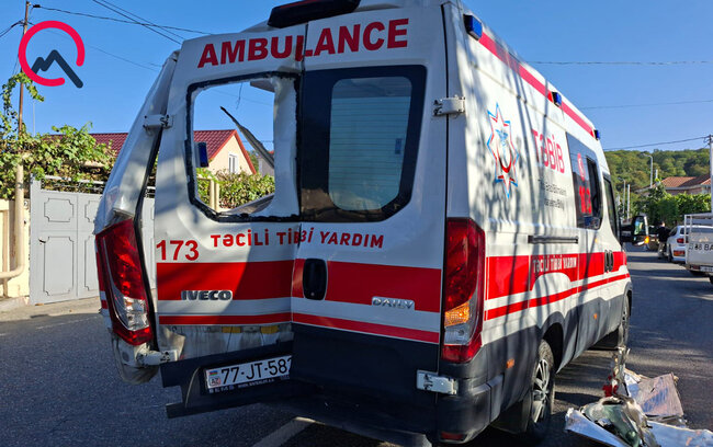 Qusarda təcili yardım maşını qəzaya düşdü - Fotolar