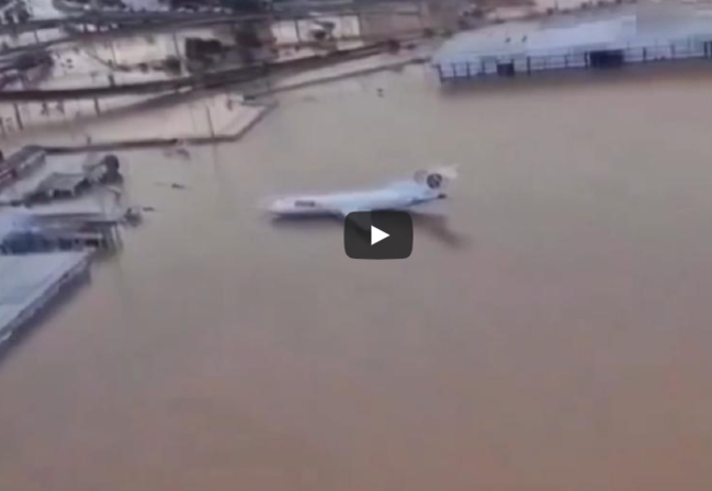 Braziliyanı hava limanını su basdı - VİDEO