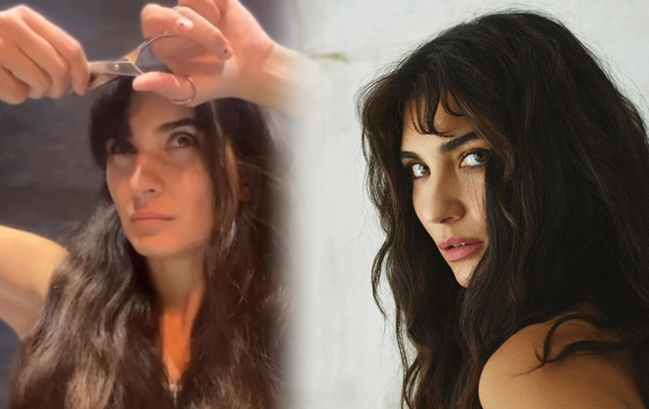 Tuba Büyüküstün saçlarını kəsdi