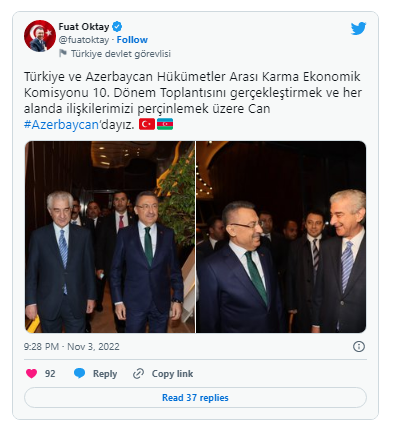 Türkiyənin vitse-prezidenti Azərbaycana gəlib - FOTO