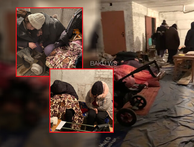 Ukraynada bomba sığınacağında çarəsiz qalan azərbaycanlı uşaqlar - VİDEO