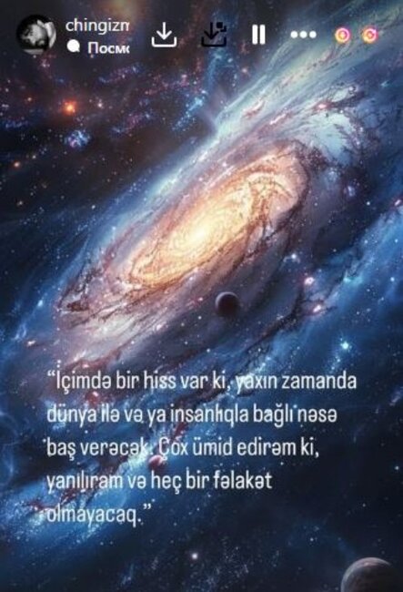 "Ümid edirəm ki, heç bir fəlakət olmayacaq"