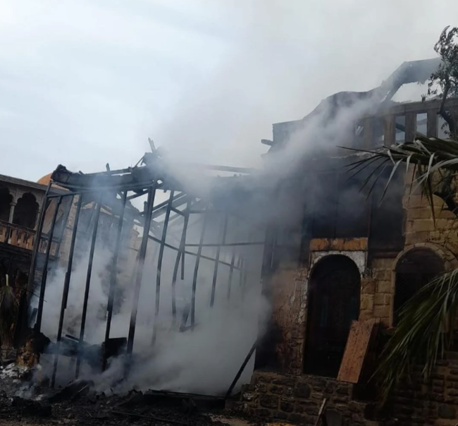 Türkiyənin reytinq rekordları qıran serialının çəkilişində YANĞIN - FOTOLAR