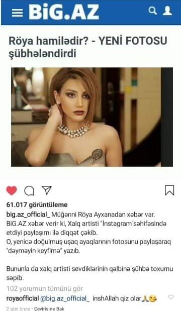 Röya bu şərhi ilə HAMİLƏLİK iddialarını "TƏSDİQLƏDİ" - FOTO