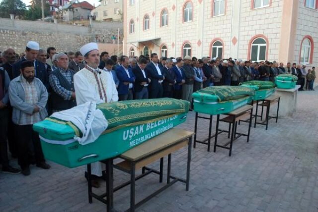 Yanğında ölən ata və 3 övladı torpağa tapşırıldı - DƏHŞƏTLİ FOTOLAR