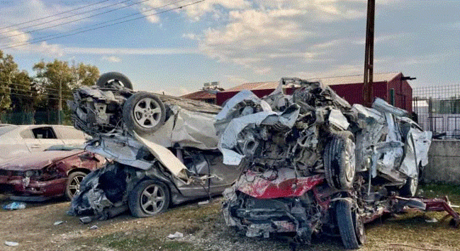Dağıntılardan çıxarılan avtomobillərin son halı - FOTOLAR
