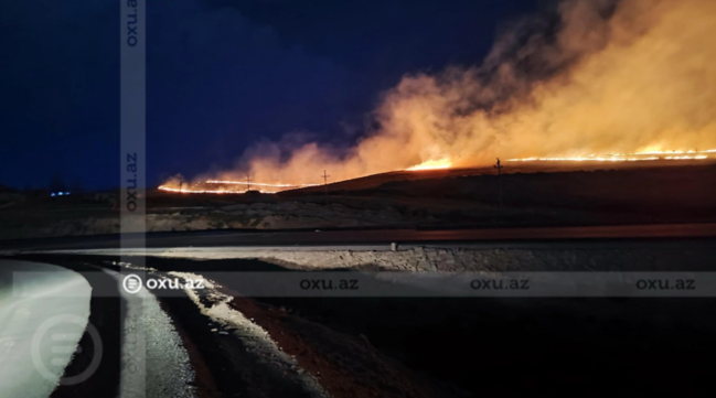 Abşeronda güclü YANĞIN BAŞLADI: Yaşayış evləri TƏHLÜKƏDƏ