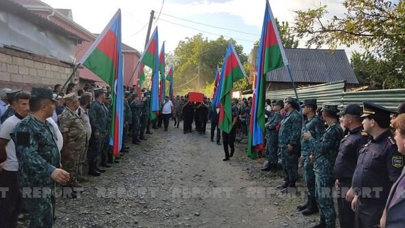 Zaqatalada şəhid Turan Məhərrəmovun dəfn mərasimi keçirildi - FOTO