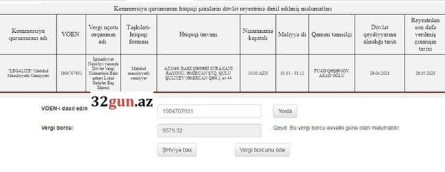 Tanınmış vəkilin vergi borcu olan şirkəti AZPROMO-nun 244 min AZN-lik tenderində qalib oldu