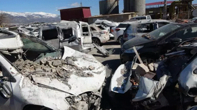 Dağıntılardan çıxarılan avtomobillərin son halı - FOTOLAR